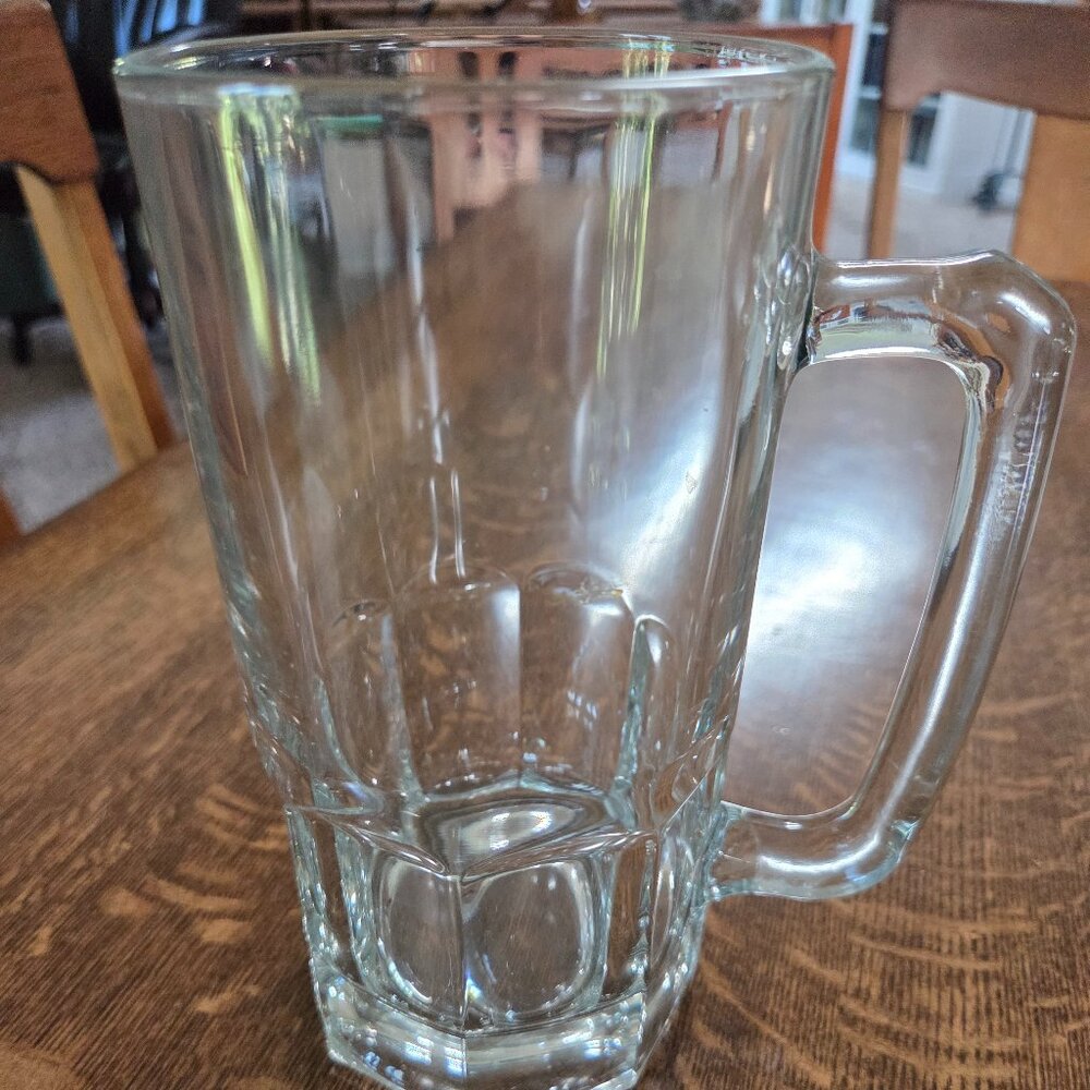 Dad Gift! Super Sized 2 Pint Clear Glass Beer Mug